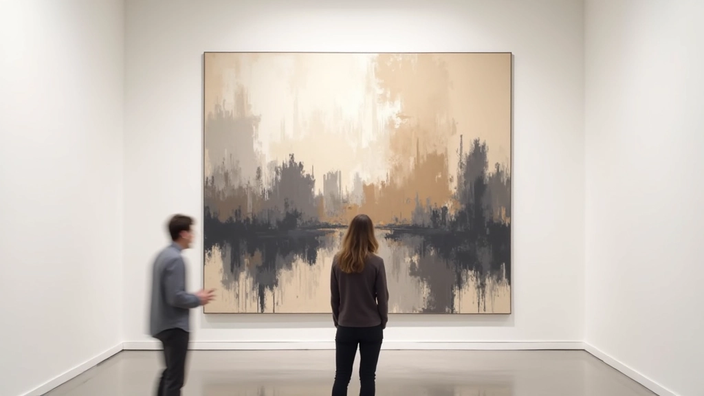 Abstract expressionist canvas installation