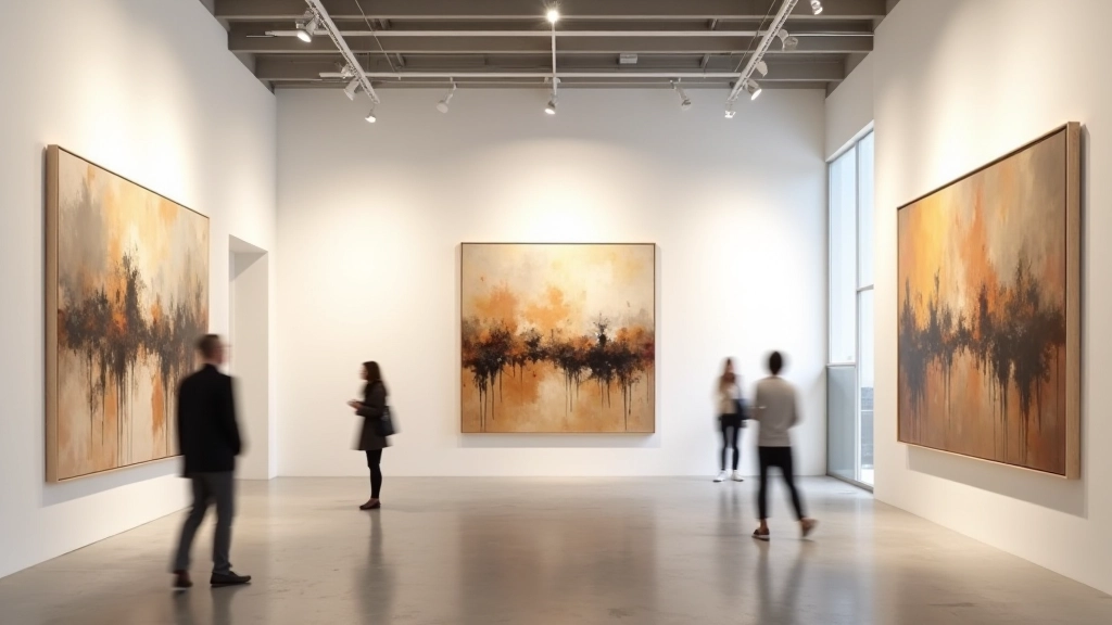 Gallery interior with large-scale abstract expressionist paintings